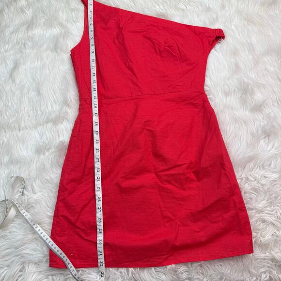 Revolve Runaway The Label Phaera Linen Mini Cocktail Dress Size M Red - Picture 16 of 16